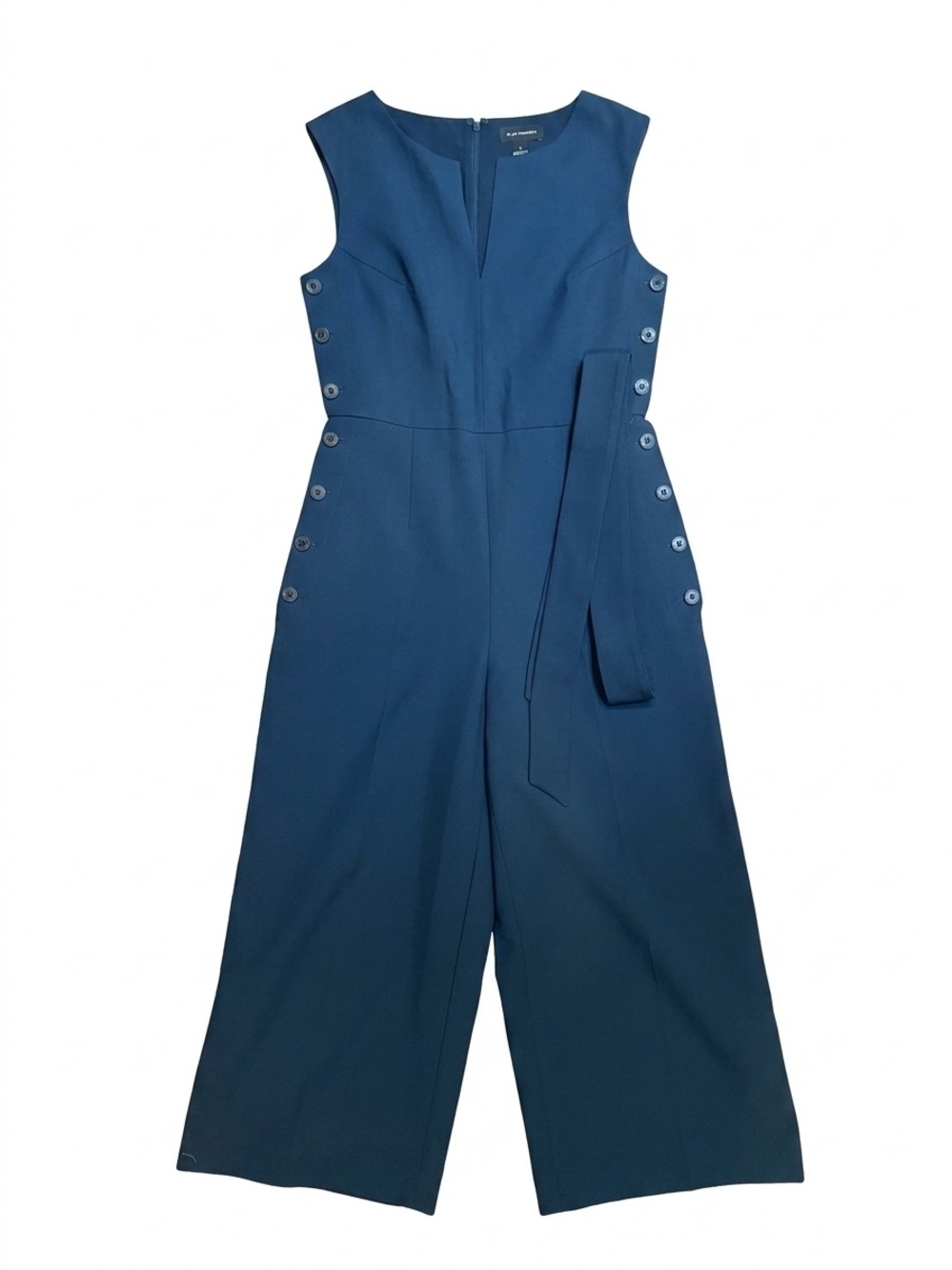 Club Monaco Cobalt Sleeveless Wide-Leg Jumpsuit with Side Buttons